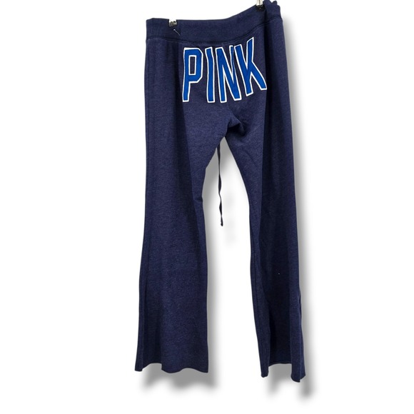 PINK Victoria's Secret Women's Sweatpants Lounge Drawstring Flare Leg Blue L - Picture 1 of 10